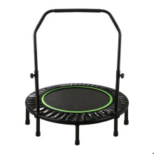 FOXSPORT Trampoline fitness ,120cm28cm,barre de maintien ajustable, protection des bords, charge 100KG Noir et Vert