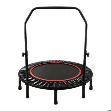 FOXSPORT Trampoline fitness ,120cm28cm,barre de maintien ajustable, protection des bords, charge 100KG Noir et Rouge