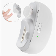 Cortador e polidor de unhas elétrico 2 em 1, aparador silencioso com luz e coletor de unhas integrado, ideal para casa e viagens.
