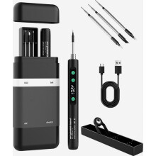 Ferro de soldar sem fio USB com suporte, bateria recarregável de 1100mAh, visor LED, 180-450C, 3 pontas