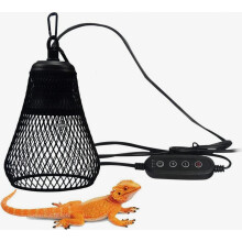 Lâmpada de aquecimento para répteis de 50W com temporizador e regulador de intensidade para tartarugas e terrários, temperatura e brilho aju