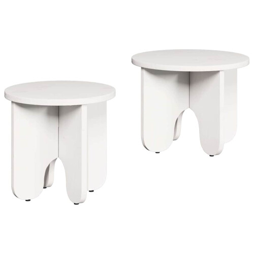 VidaXL vidaXL Coffee Table 2 pcs White Solid Pine wood 2