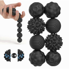 Brinquedo magnético antiestresse com 8 bolas, brinquedo sensorial com capa de silicone para alívio da ansiedade, preto.