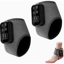 Massageador de pés em par, suporte elétrico para tornozelo com aquecimento e vibração, massageador de tornozelo sem fio, 6 níveis de tempera