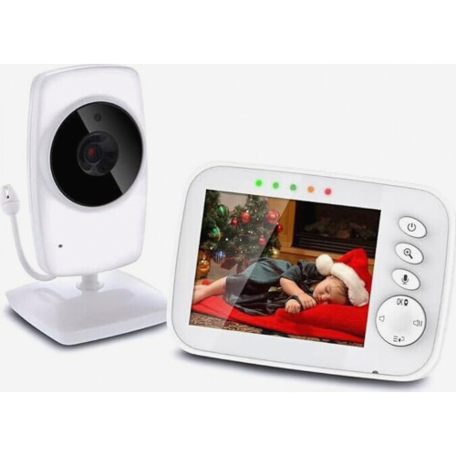 Babá eletrônica com tela LCD de 3,2 polegadas, câmera sem fio de 2,4 GHz, vídeo digital HD, visão noturna e função de comunicação bidirecion