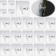 Conjunto de 20 ganchos autoadesivos para quadros, sem necessidade de furar, para montagem na parede, ideais para banheiro, quarto e escritór