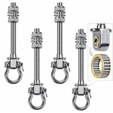 Ganchos de balanço em aço inoxidável 304, suportes para rede de 180 mm, giratórios reforçados para rede de ioga, pacote com 4 unidades, supo
