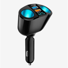 Adattatore sdoppiatore per accendisigari a doppio foro da 12V/24V, adattatore USB per auto da 120W, supporto per registratore GPS, telefono