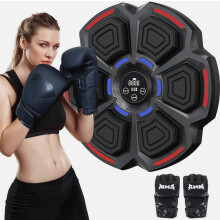Attrezzo da boxe a parete con Bluetooth, contatore intelligente, 9 livelli di velocità, rivestimento in similpelle, dimensioni 46 x 46 x 9 c