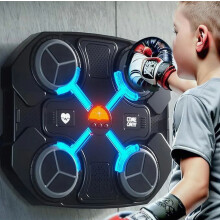 Macchina per boxe musicale, parete da boxe intelligente con luci, attrezzo per l'allenamento della coordinazione occhio-mano, controllo dell