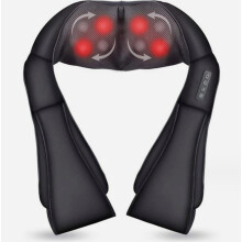 Masážny prístroj na krk s ohrevom, Shiatsu masáž na krk, chrbát a ramená, 3 úrovne intenzity, infračervené ohrev, vibrácie M