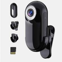 Mini telecamera indossabile, registrazione audio e video Full HD 1080P, include scheda da 32 GB, telecamera per casco con accessori.