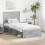 VidaXL vidaXL Bed Frame Concerte Grey 90 x 190 cm Solid Pine Wood 1