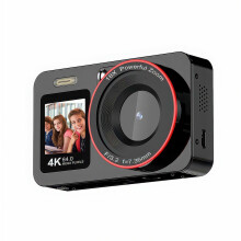 4K detská kamera 64MP s 18-násobným zoomom, digitálny fotoaparát s dvoma obrazovkami, 64GB SD karta, rozlíšenie FHD, ľahká a prenosná