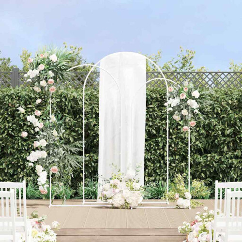 VidaXL vidaXL Wedding Arch 3 pcs White Steel