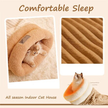 Katt Vintersovsäck Mjuk Plysch Kattsäck Självuppvärmande Kattgrottssäng för Inomhuskatter Cat Hideaways Husdjursmyssäck B