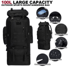 100L Tactical Army Backpack Assault Pack Military Camping Rucksack Bag Outdoor