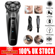 3D Mens Electric Shaver Razor Rechargeable Rotary Cordless Sideburn Trimmer USB