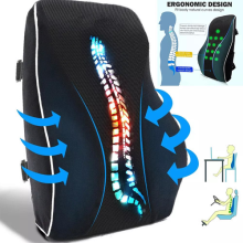 Memory Foam Seat Back Pain Support Booster Cushion Chair Car Pillow Lumbar Lower
