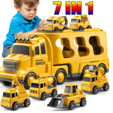 Vehicle Construction Sets Excavator Crane Bulldozer Truck Mixer  Filler Conveyor