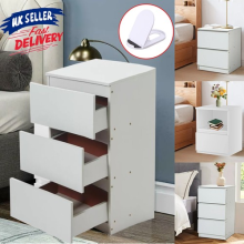 Modern Bedside Table Drawers Cabinet Bedroom Furniture Storage Nightstand Shelf