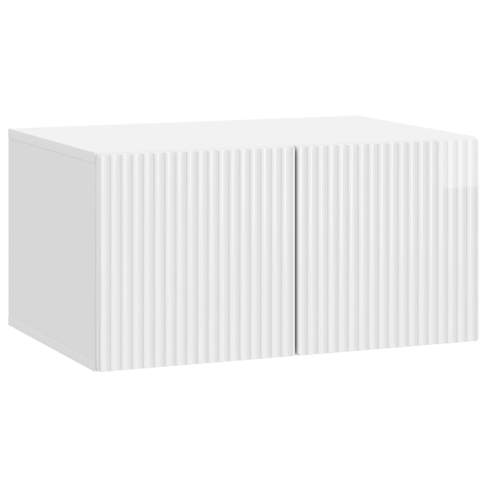 Vidaxl Wall-Mounted Tv Cabinet High Gloss White 59.5 X 41 X 30 Cm