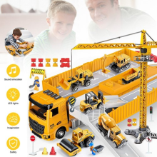 Kids Construction Transport Truck With Sound Effects Digger Forklift toy Set UK
