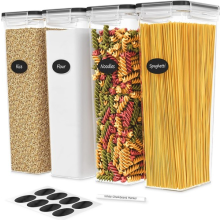 4x 2.8L Cereal Dispenser Plastic Container Food Kitchen Storage Box Tight Lid UK