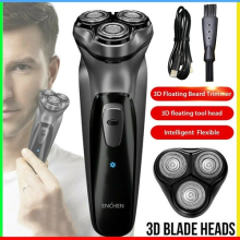Mens Electric Shaver Dry/Wet Razor Rechargeable Rotary Cordless USB Rechargeable