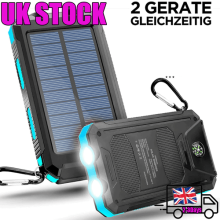 Portable Solar Power 30000mAh Bank Battery Charger Dual USB LED For Mobile Phone