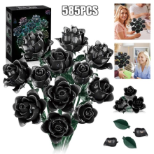 Black Rose Bouquet Building Block Set Gothic Style Unique Decoration Gift