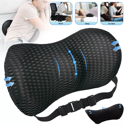 Back Cushion Support Chair Memory Foam Lumbar Lower Back Pillow Car Seat Office