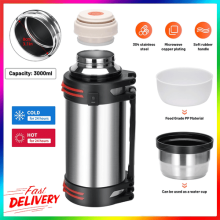 Large Thermos Flask 3L Capacity Travel coffee water Insulated Stainless Steel
