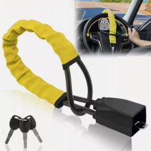 70cm Steering Wheel Lock Car Security Anti-Theft Device Resistant Flexib Yellow