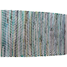 Handwoven Rectangular Jute Rug, Natural Fiber 60x90 cm, White Green — jute rug 60x90, handwoven rug, green white rug