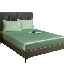 Spannbettlaken 90x180x30 cm Glatt Atmungsaktiv Elegant Grün — bambus bettlaken, seiden bettlaken, grünes bettlaken