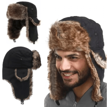 Company Winter Hat for Men & Women | Ushanka Russian Hat One Size Pilot Black