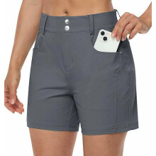 Short de randonnée femme imperméable gris taille 30 - Short de sport respirant à séchage rapide protection UV UPF 50+