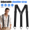 Men's Adjustable Suspenders Elastic Y-Shaped Braces Clips Pants Brace Solid NEW 1