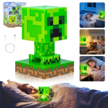 Minecraft Creeper Icon Light Kids Green Pixel Lamp Bedroom Night Light Gift