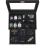 Storage Box W/ Watch Compartments Compartments Drawer Glass Cover Key Lock 1