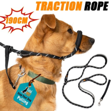 180cm Flat Figure of 8 Anti Pulling Dog Lead Leash with Padded Nose Support UK