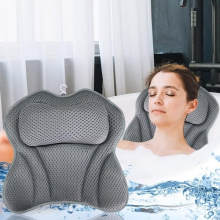 Luxury Spa Bath Pillow Cushion Premium Waterproof Mesh Neck Back Comfortable UK