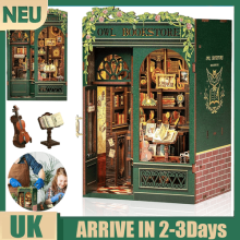 3D Wooden Book Nook Kit Miniature House DIY Book Nook Model LED Bookshelf Decor