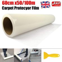 50/100M Self Adhesive Carpet Floor Protector Roll Protection Cover Dust Film UK