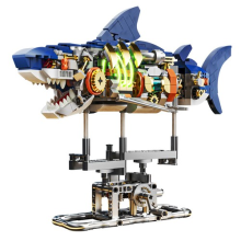 Mechanical Shark Building Set, Building Blocks Shark Set with Display Stand Set