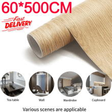 5M Yellow Wood Grain Wallpaper Stickers Self-Adhesive Furniture Film Vinyl Wrap