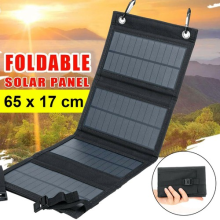 Portable USB Solar Panel Folding Power Bank Outdoor Camping Hiking Phone Charger