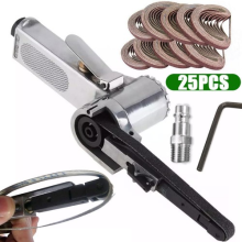 Air Finger Belt Sander Power Detail Sanding w/25 Belts For Wood Plastic Metal