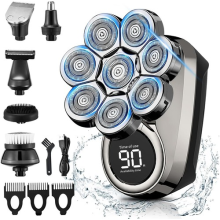 5 in 1 Electric Razor for Men Wet Dry Rotary Shaver 8D Head Shaver for Bald Men